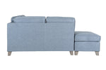 Decorative cushions included with the Blue LHF sofa