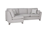 Grey corner sofa with breathable linen-look fabric