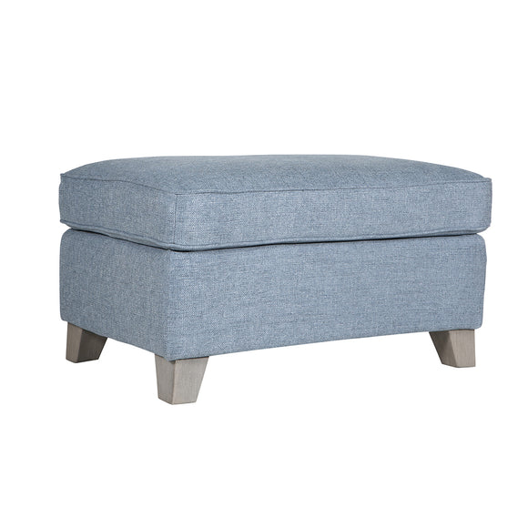 Blue footstool with storage