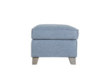 Footstool ottoman furniture in breathable linen-look fabric
