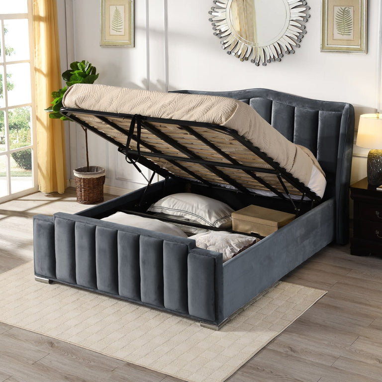 Glendale Ottoman King Size Bed Grey