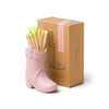 Nashville Ceramic Cowboy Boot Match Holder Pink