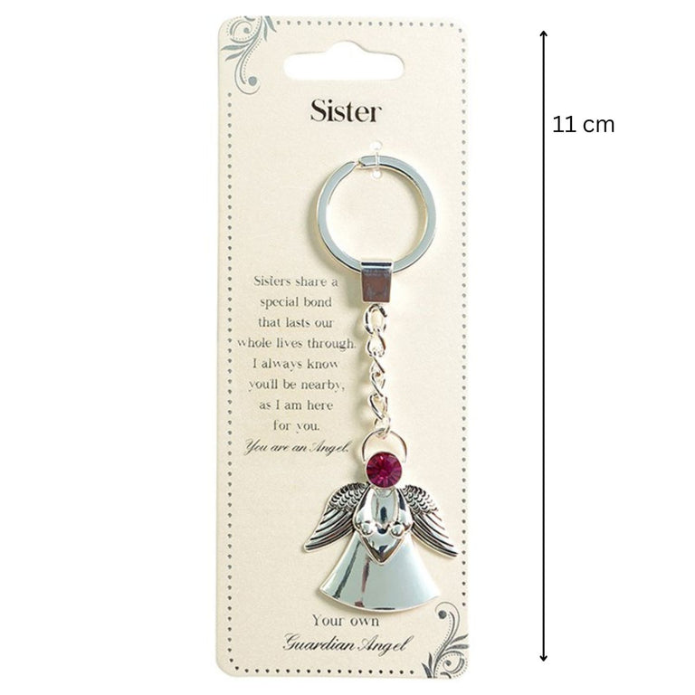 Guardian Angel Keychain Sister – Meaningful Gift Keepsake