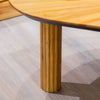 Ray Coffee Table Ginger Teak close view picture of the ribbed leg
