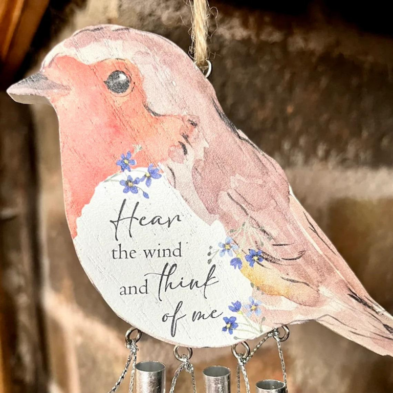 Floral Robin Wind Chime