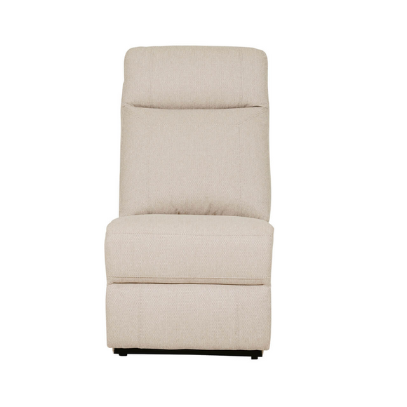 Armless sectional couch in beige enhances any living room.
