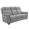 Grey Bowie 3 seater sofa with padded armrests and lumbar support.
