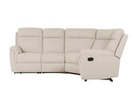 Modern Bowie corner sofa with recliner in beige for elegant homes.
