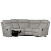 Grey corner sofa with recliner from Bowie collection.
