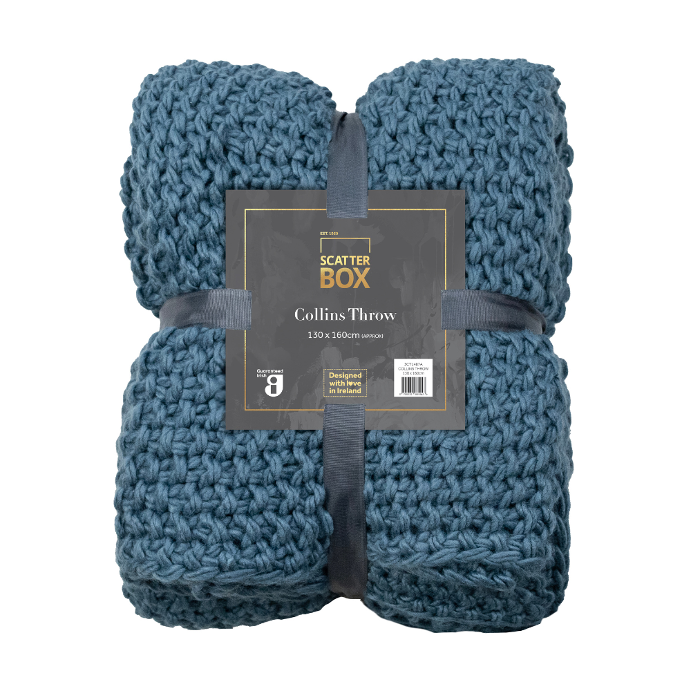 Scatterbox Collins Throw Petrol | Sofa Throws | Blankets & Fleeces ...