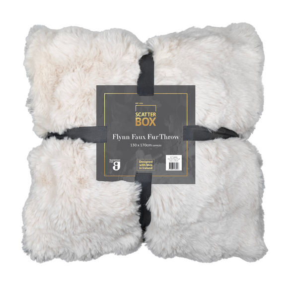 Experience luxury with the Textured Flynn Faux Throw Cream.