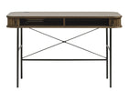 Oak Veneers and Black Metal Details in Nola Console Desk for Contemporary Style