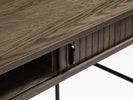Nola Console Desk: Space-Saving Solution with Slatted Sliding Doors