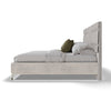 Timeless Super King Size Bed: Elegant Stone Sand Velvet Upholstery for Opulent Sleep Experience