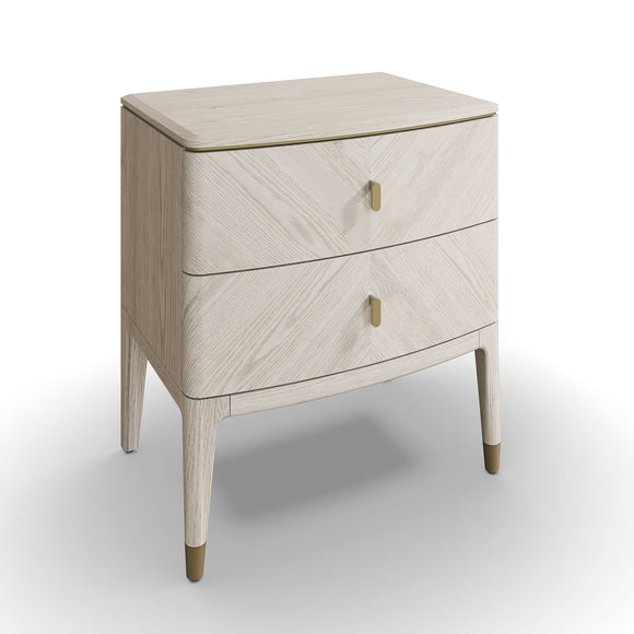 Diletta Bedside Table 2 Drawer Stone - Elegant and Functional Bedside Cabinet