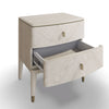 Decorative Detail Bedside Tables - Diletta Bedside Table 2 Drawer Stone