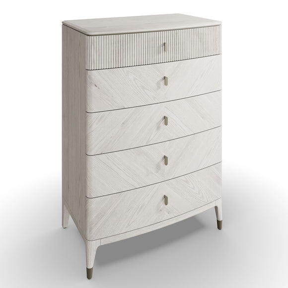 Diletta Tall Chest 5 Drawer Stone - Elegant and Spacious Chest of Drawers