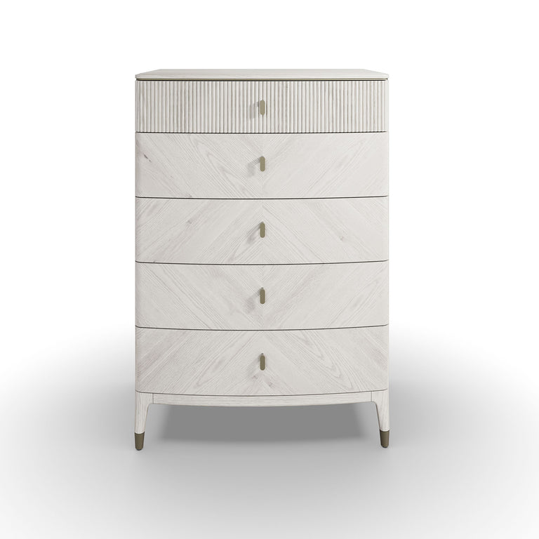 Diletta Tall Chest 5 Drawer Stone