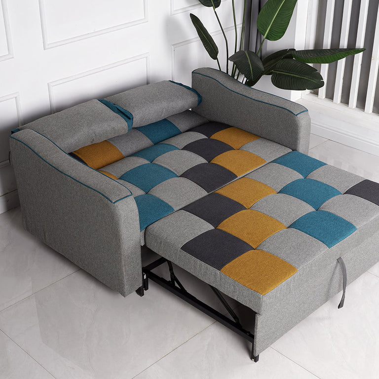 Aspen Sofa Bed Yellow Blue