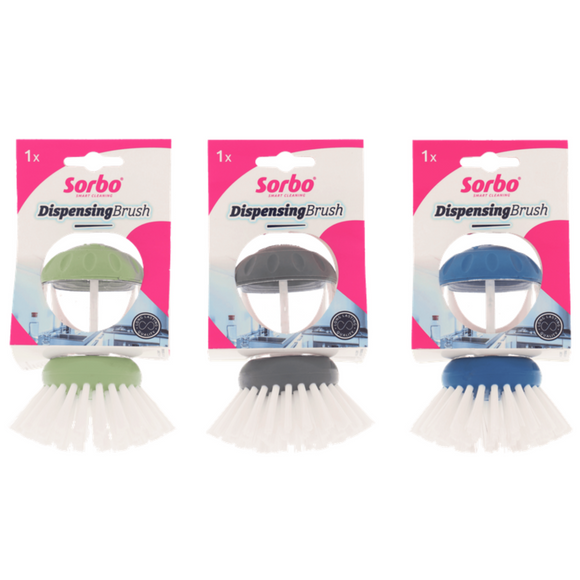 Convenient Sorbo dispensing brush for easy cleaning.
