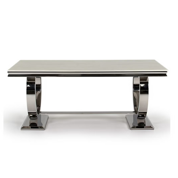 Transform your space with this modern and versatile dining table.