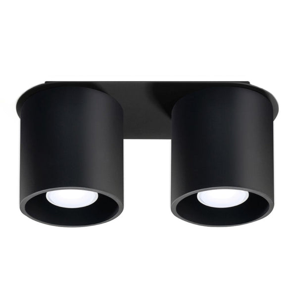 Sollux Lighting Ceiling Lamp ORBIS 2 Black modern flush ceiling lamp