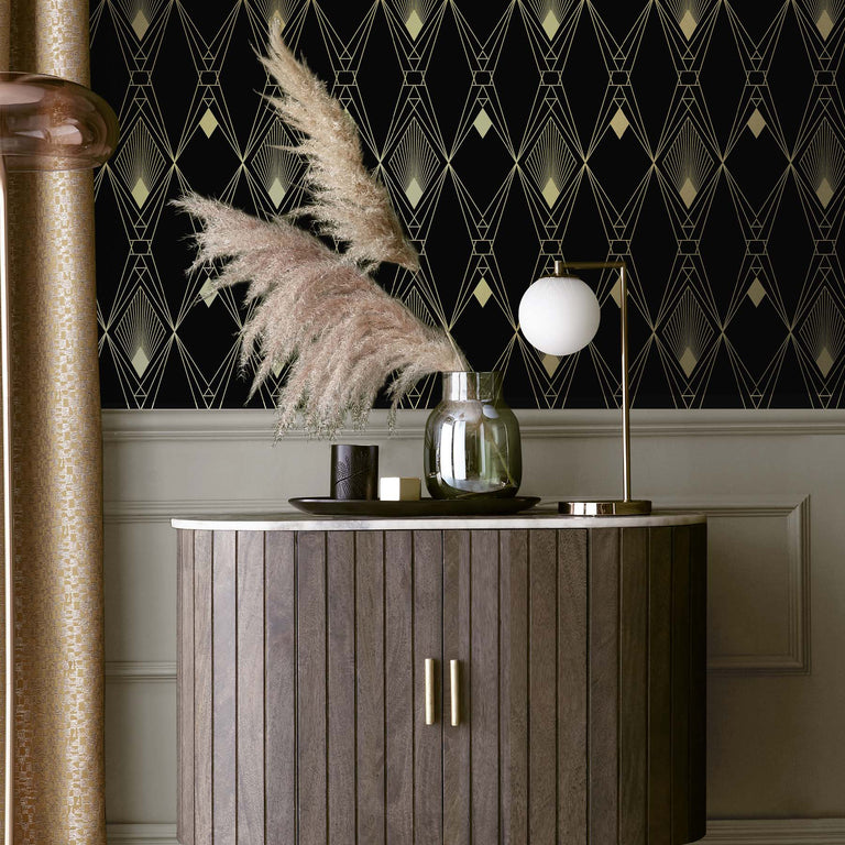 Next Wallpaper Deco Geometric Black