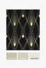 Luxurious Deco Geometric Black wallpaper with gold print