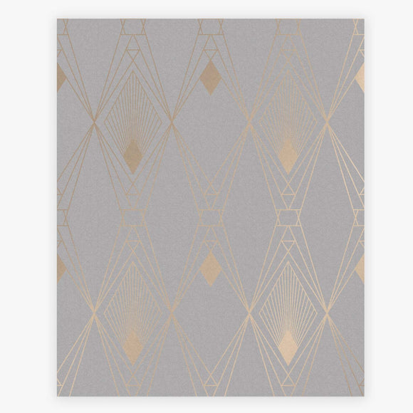 Elegant Deco Geometric Grey wallpaper with art deco design