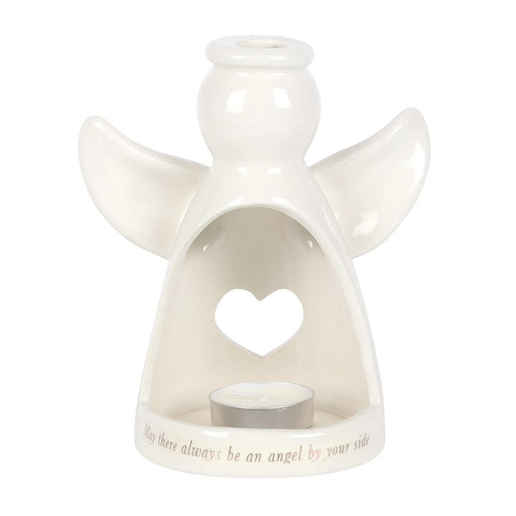 Illuminate your space with the Angel By Your Side Tealight Holder, a charming and serene accessory featuring a guardian angel design, creating a comforting ambiance and a reminder of celestial support in your home.