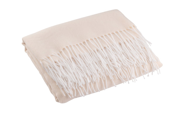 A stunning Pearl Champagne Throw elegantly draped over a sofa, adding a touch of luxury and sophistication to any living space. The soft, champagne-colored fabric shimmers delicately, creating an inviting and cozy atmosphere. Wrap yourself in its warmth and indulge in its beauty for a truly indulgent experience.