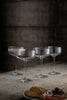 Galway Crystal Tivoli Glass Set of 4 Cocktail Martini Glasses on dining table