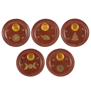 Enhance your incense burning experience with the Round Wooden Incense Ash Catcher Assortment, featuring a selection of beautifully crafted ash catchers that add a touch of elegance to your sacred space.