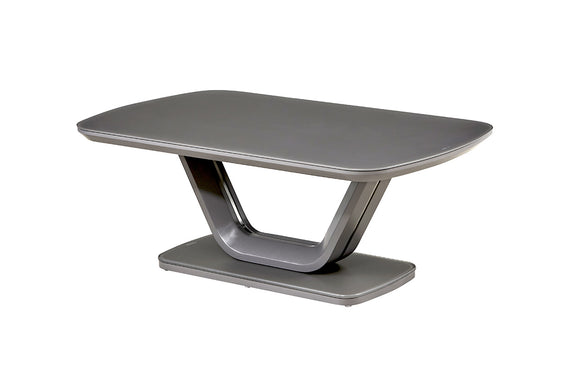 A front view of the Lazzaro Coffee Table in Graphite Grey Matt 1100, showcasing its modern and minimalist design. The coffee table features a sleek rectangular shape and a smooth graphite grey matte finish, adding a touch of sophistication to your living room decor.