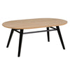 Lotti Coffee Table  Oval 1000 Oak Top Black Leg