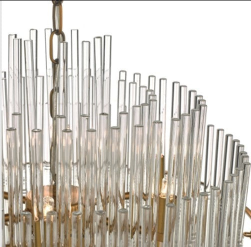 Lukas 13 Light Pendant Antique Gold And Clear Glass