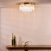 Lukas six light flush ceiling light in antique gold with glass shades - view 3