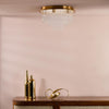 Lukas six light flush ceiling light in antique gold with glass shades - view 4