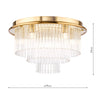 Lukas six light flush ceiling light in antique gold with glass shades - view 5