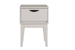 The Luna Bedside Table in Taupe, showcasing its elegant and versatile design. The taupe finish adds a soft and neutral touch to the room, creating a calming and soothing atmosphere.