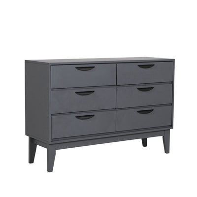Luna Dressing Chest 6 Drawer Dark Grey
