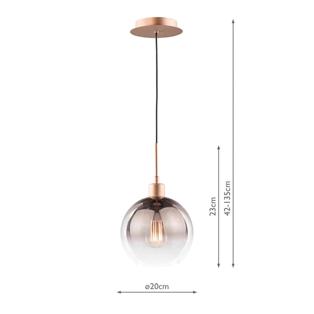 Lycia Single Pendant Satin Bronze with Ombre Glass