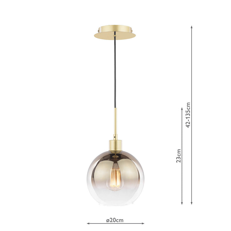 Lycia Pendant Satin Gold and Gold Ombre Glass