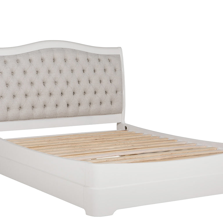 Mabel Double Bed Upholstered Headboard 4'6ft Bone