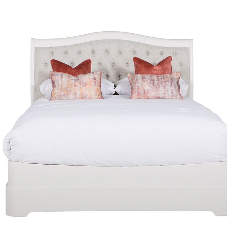 Mabel King Size Bed Upholstered Headboard 5ft Bone