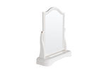 A front view of the Mabel Mirror Vanity in Bone, featuring its elegant design and functional features. The bone color adds a touch of sophistication to any dressing area, while the spacious mirror and built-in storage compartments provide convenience and organization for your cosmetics, jewelry, and other beauty essentials.