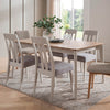 Baobab Extendable Dining Set – 2m Oak Extendable Dining Table with 6 Scandi Padded Chairs, Modern Dining Room Furniture Set
