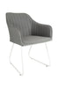 A pair of Santorini Garden Dining Chairs in Light Grey, adding contemporary charm to your outdoor dining area.