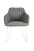 Front view of the Santorini Garden Dining Chair in Light Grey, highlighting its contemporary design and inviting seating arrangement for outdoor dining.