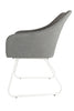 Side view of the Santorini Garden Dining Chair in Light Grey, showcasing its sleek and modern design.